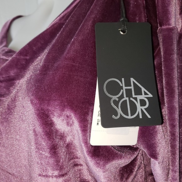 CHASER Purple Velour Long Sleeve Top Size Medium New With Tags - Picture 3 of 10
